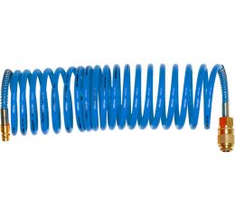 EXTOL hadice vzduchová spirálová PU s mosaznými rychlospojkami, 1/4", vnitřní průměr 6mm, délka 8m, pracovní tlak max.15 bar, EX