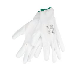 EXTOL rukavice z polyesteru polomáčené v PU, bílé, velikost 10", EXTOL PREMIUM (8856632)
