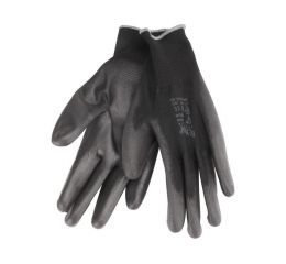 EXTOL rukavice z polyesteru polomáčené v PU, černé, velikost 9", EXTOL PREMIUM (8856636)
