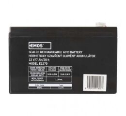 EMOS Bezúdržbový olověný akumulátor 12 V/7 Ah, faston 4,7 mm 1201004300 (B9691)