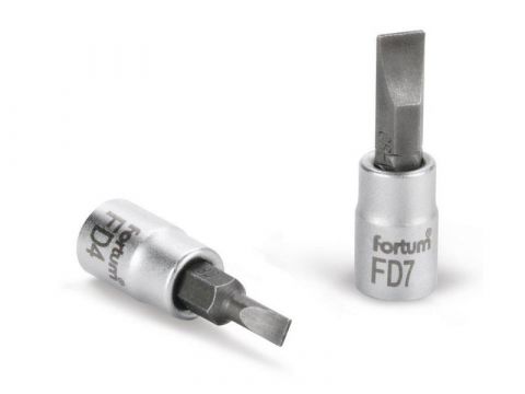 FORTUM hlavice zástrčná šroubovák plochý, 1/4', 4,0mm, L 37mm, CrV/S2, FORTUM (4701800)