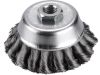 EXTOL kartáč hrnkový copánkový, O 80mm, vlnitý drát S 0,5mm dvouřadý, M14x2mm, EXTOL CRAFT (17009)