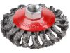 EXTOL kartáč miskový copánkový, O 100mm, vlnitý drát S 0,5mm, M14x2mm, EXTOL CRAFT (17012)