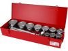 FORTUM klíče nástrčné, sada 15ks, 1", 36-41-46-50-55-60-65-70-75-80mm, nástavec prodlužovací 200 a 400mm,  ráčna 550mm s rychlou
