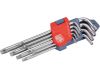 EXTOL klíče TORX, sada 9ks, T10-15-20-25-27-30-40-45-50, vrtané na kratší straně, CrV, EXTOL PREMIUM (6601)