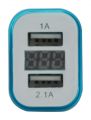 Zástrčka KOMBI - USB, voltmetr, ampérmetr (1,0+2,1A) (07428)