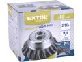 EXTOL kartáč hrnkový copánkový, O 80mm, vlnitý drát S 0,5mm dvouřadý, M14x2mm, EXTOL CRAFT (17009)
