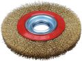EXTOL kartáč okružní, O 150mm, vlnitý drát S 0,3mm, otvor 32mm, tl. 25mm, adaptéry: 1/2