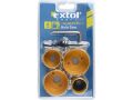 EXTOL vrták vykružovací korunkové, sada 6ks, 32-38-51-54mm, hloubka vrtání 25mm, HSS/ Bi-metal, EXTOL CRAFT (1808)