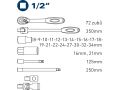 FORTUM sada nástrčných klíčů 27ks, 1/2