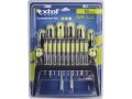 EXTOL šroubováky, sada 18ks, (-) 4,0x75mm, (-) 6,5x38mm, (-) 6,5x100mm, (-) 8,0x150mm, PH1x75, PH2x38, PH2x100, PH3x150, šroubov