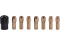 EXTOL kleštiny, sada 8ks, Ř1-1,6-2-2,3-3-2x3,2mm, hlavice M8x0,75 (404191)
