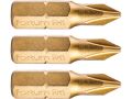 FORTUM-KITO hrot křížový sada 3ks, PH 1x25mm, S2-Titan. úprava, FORTUM-KITO, hrot křížový sada 3ks, PH 1x25mm, S2-Titan. úprava,
