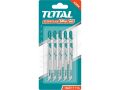 TOTAL Plátky do přímočaré pily, dřevo, 5ks, délka řezací plochy 75mm, HCS (TAC51111C)