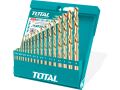 TOTAL vrtáky do kovu, sada 19ks, HSS, 1-10mm (TACSD0195)
