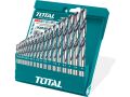 TOTAL vrtáky do kovu, sada 19ks, HSS, 1-10mm (TACSD0195)