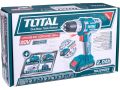 TOTAL vrtací šroubovák aku, 20V Li-ion (2x), 2000mAh, v tašce, sada 47ks (TDLI2002E)