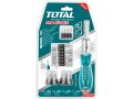 TOTAL Šroubovák řáčnový s hroty, sada 24ks, 16ks 6.35x25mm hrotů: SL3,SL4,SL5,SL6,SL6,SL7,PH1,PH2,PH2,PH3,PZ1,PZ2,T10,T15,T20,T2
