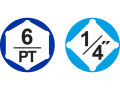 TOTAL Hlavice nástrčné 1/4