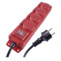 EMOS Prodlužovací kabel gumový – 4 zásuvky, 5m, 1,5mm2, IP44 1902340501 (P14151)
