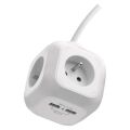 EMOS Rozbočovací kostka s prodl. přívodem – 4 zás. + 2× USB, 1,9m 1902040190 (P04119U)