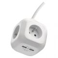 EMOS Rozbočovací kostka s prodl. přívodem – 4 zás. + 2× USB, 1,9m 1902040190 (P04119U)