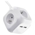 EMOS Rozbočovací kostka s prodl. přívodem – 4 zás. + 2× USB, 1,9m 1902040190 (P04119U)