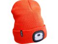 EXTOL čepice s čelovkou 4x25lm, USB nabíjení, fluorescentní oranžová, ECONOMY, univerzální velikost (43455)