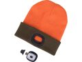 EXTOL čepice s čelovkou 4x45lm, USB nabíjení, fluorescentní oranžová/khaki zelená, oboustranná, univerzální velikost (43460)