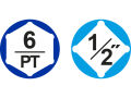 TOTAL Hlavice nástrčné 1/2, industrial (THT121101)
