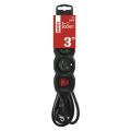 EMOS Prodlužovací kabel s vypínačem – 3 zásuvky, 3m, černý 1902330301 (PC1313R)