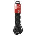 EMOS Prodlužovací kabel – 4 zásuvky, 5m, černý 1902240501 (PC0415R)