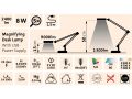 EXTOL lampa stolní s lupou, USB napájení, bílá, 2400lm, 3 barvy světla, 5x zvětšení (43161)