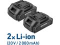 EXTOL vrtací šroubovák aku, BRUSHLESS, 20V Li-ion, 2×2Ah (402450)