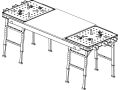 FORTUM stůl pracovní skládací, 850x600mm, výška 73,5-88,5cm (4759990)
