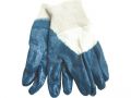 rukavice bavlněné polomáčené v nitrilu, náplet, dámské, velikost 8' (9977)