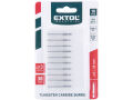 EXTOL INDUSTRIAL frézy mini, karbidové, sada 10ks, ?3mm, sek střední (double-cut) (8703800)