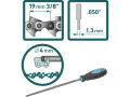 EXTOL INDUSTRIAL řetěz pro řetězové pily, 3/8', 1,3mm, role 1640 článků/30,5m (8793220)