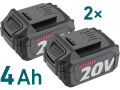 EXTOL bruska úhlová aku SHARE20V, 150/180mm, BRUSHLESS, 2x4Ah (8791846)
