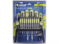 EXTOL šroubováky, sada 18ks, (-) 4,0x75mm, (-) 6,5x38mm, (-) 6,5x100mm, (-) 8,0x150mm, PH1x75, PH2x38, PH2x100, PH3x150, šroubov