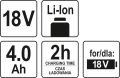 YATO Baterie náhradní 18V Li-Ion 4,0 AH (YT-82782, YT-82788,YT-82826) (YT-82844)