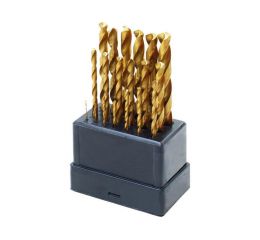 EXTOL vrtáky do kovu, sada 19ks, 1-10mm, po 0,5mm, leštěné, HSS TITAN, EXTOL CRAFT (1119A)