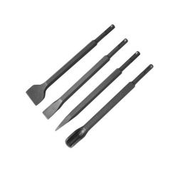 EXTOL sekáče SDS PLUS, sada 4ks v plast. obalu, plochý 250x14x20mm, plochý 250x14x40mm, špičatý 250x14, drážkovací 250x14, EXTOL