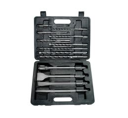 EXTOL vrtáky a sekáče SDS PLUS, sada 13ks, 4xsekáč: 250mm: plochý 20 a 40mm, špičatý, drážkovací, 9xvrták: 6, 8, 10x160mm, 8, 10