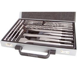 EXTOL vrtáky a sekáče SDS PLUS, sada 17ks, 5xsekáč: plochý 20 a 40mm, špičatýx250mm, plochý 20 a špičatýx140mm, 12xvrták: 5, 6,