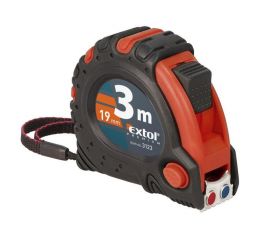 EXTOL metr svinovací, 5m, šířka pásku 19mm, II. tř. př.,pryž.obal,3xstop,s magnetem, EXTOL PREMIUM (3125)