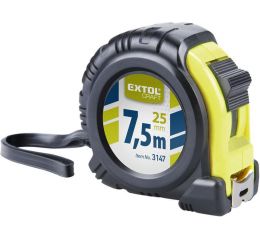 EXTOL metr svinovací, 7,5m, šířka pásku 25mm, II. tř. př., pryžový obal, EXTOL CRAFT (3147)