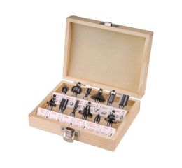 EXTOL frézy tvarové do dřeva s SK plátky, sada 12ks, stopka 8mm, EXTOL CRAFT (44032)