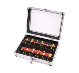 EXTOL frézy tvarové do dřeva s SK plátky, sada 12ks, stopka 8mm, v kovovém kufru, EXTOL CRAFT (44037)