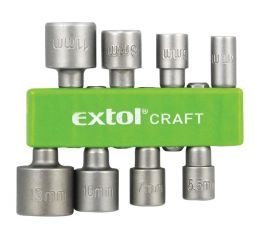 EXTOL klíče nástrčné do vrtačky, sada 8ks, 5-13mm, šestihran, CrV, EXTOL CRAFT (10213)